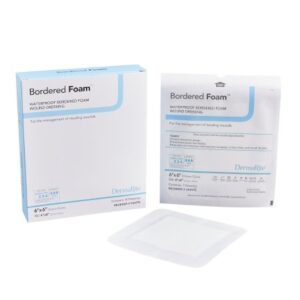 Foam Dressing BorderedFoam 6 X 6 Inch With Border Waterproof Backing Nonacrylic Adhesive Square Sterile