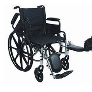Lightweight Wheelchair Traveler L4 High Strength Dual Axle Desk Length Arm Elevating Legrest Black Upholstery 20 Inch Seat Width Adult 250 lbs. Weight Capacity