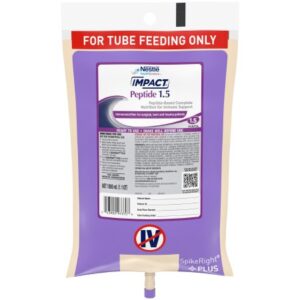 Tube Feeding Formula Impact Peptide 1.5 Unflavored Liquid 1000 mL Ready to Hang Prefilled Container