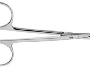 Iris Scissors V. Mueller Knapp 4 Inch Length Surgical Grade Stainless Steel NonSterile Finger Ring Handle Curved Sharp Tip / Sharp Tip