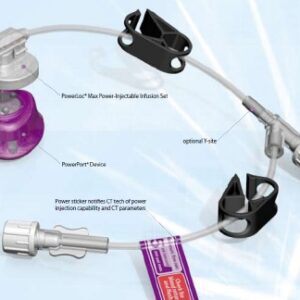 Huber Infusion Set PowerLoc Max 19 Gauge 3/4 Inch 8 Inch Tubing Y-Site Injection Port