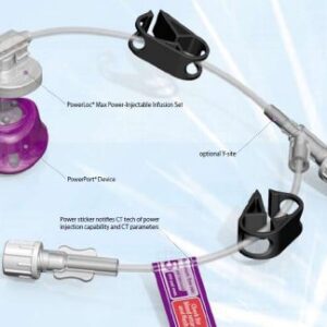 Huber Infusion Set PowerLoc Max 22 Gauge 1 Inch 8 Inch Tubing Y-Site Injection Port