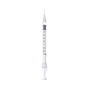 Safety Tuberculin Syringe with Needle Sol-Care 1 mL 1/2 Inch 30 Gauge Retractable Safety Needle Regular Wall