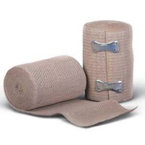 Elastic Bandage Soft Wrap 4 Inch X 5 Yard Clip Detached Closure Tan NonSterile Standard Compression
