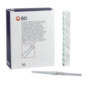 Peripheral IV Catheter Insyte Autoguard BC 18 Gauge 1.16 Inch BD Vialon Straight Hub Blood Control Push Button Safety