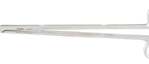 Vascular Scissors Miltex Potts-Smith 7-1/4 Inch Length OR / Surgical Grade German Stainless Steel NonSterile Finger Ring Handle Angled 60 degree Sharp Tip / Sharp Tip