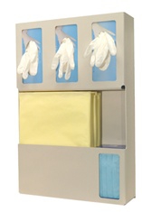 Protective Apparel Dispenser Bowman Vertical Mounted 5-Box Capacity Putty 5 X 16-1/2 X 25-1/4 Inch Plastic