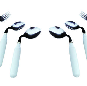 Teaspoon Comfort Grip Left Handed Silver / White Vinyl-Coated