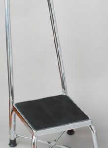 Step Stool with Handrail Tech-Med Bariatric 1 Step Chrome Plated Steel Frame