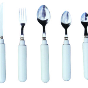 Fork Comfort Grip Weighted Silver / White Vinyl-Coated