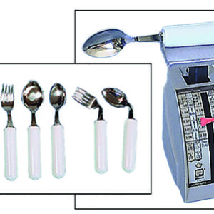 Teaspoon Comfort Grip Weighted Silver / White Vinyl-Coated