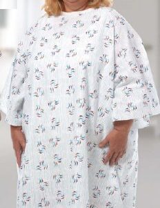 Patient Exam Gown Up to 5X-Large Raindrops Print Reusable