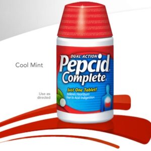 Antacid Pepcid Complete 800 mg – 165 mg – 10 mg Strength Chewable Tablet 25 per Box