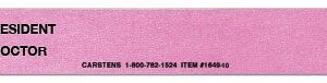 Pre-Printed Label Carstens  Record Keeping Pink Card Stock Resident_ Doctor_ Black Communication