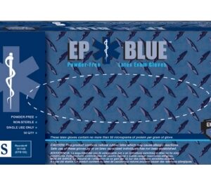 Exam Glove DermAssist EP Blue Large NonSterile Latex Extended Cuff Length Fully Textured Blue Chemo Tested