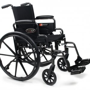 Lightweight Wheelchair Traveler L4 High Strength Dual Axle Full Length Arm Swing-Away Footrest Black Upholstery 18 Inch Seat Width Adult 300 lbs. Weight Capacity