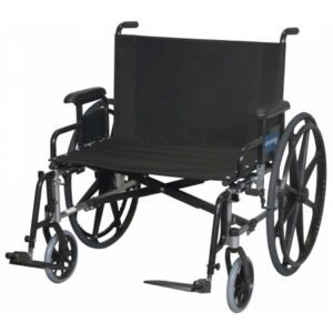 Bariatric Wheelchair Regency XL 2002 Full Length Arm Swing-Away Elevating Legrest Black Upholstery 24 Inch Seat Width Adult 600 lbs. Weight Capacity