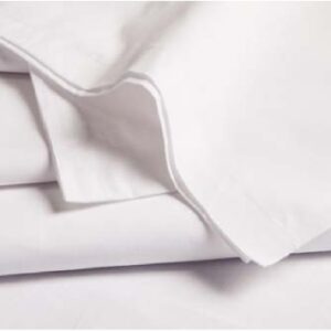 Bed Sheet Performance Fitted 36 W X 84 L X 8.5 H Inch White / Blue Hem 55% Cotton / 45% Polyester Reusable