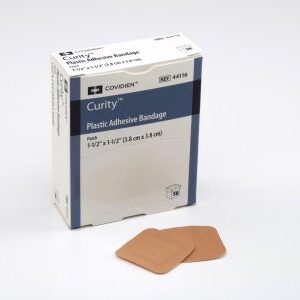 Adhesive Spot Bandage Curity 1-1/2 Inch Plastic Square Tan Sterile