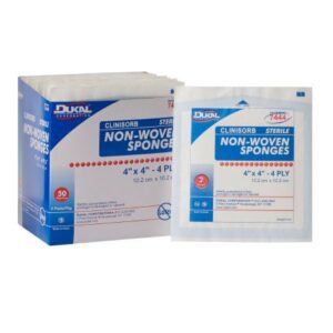 Nonwoven Sponge Clinisorb 4 X 4 Inch 4-Ply Sterile 2 per Pack