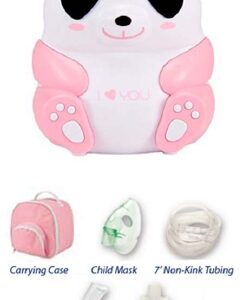 Drive Penelope Pink Panda Compressor Nebulizer System Small Volume Medication Cup Pediatric Aerosol Mask Delivery