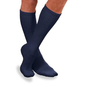 Diabetic Compression Socks JOBST Sensifoot Crew Large Navy Closed Toe