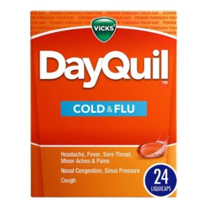 Cold and Cough Relief DayQuil 325 mg – 10 mg – 5 mg Strength Gelcap 24 per Box