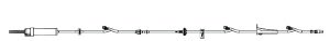 IV Pump Set Alaris Pump 3 Ports 20 Drops / mL Drip Rate Without Filter 126 Inch Tubing Solution