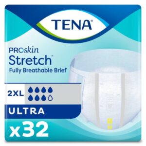 Unisex Adult Incontinence Brief TENA ProSkin Stretch Ultra 2X-Large Disposable Heavy Absorbency