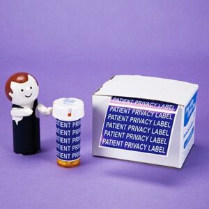 Pre-Printed Label HCL Auxiliary Label Blue Paper Patient Privacy Label Opaque Blue Privacy Label 1-7/8 X 3 Inch