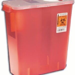 Biohazard Waste Container Covidien Black Base Horizontal Entry 2 Gallon