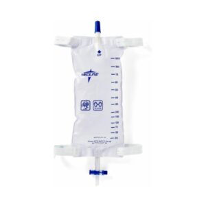 Urinary Leg Bag Medline Anti-Reflux Valve Sterile 1,100 mL Vinyl / Flocked