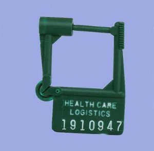 Padlock Seal Health Care Logistics Numbered Green Plastic 1-1/2 W X 1-7/8 H Inch