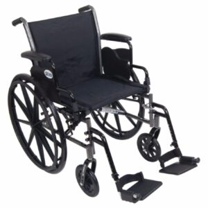 Lightweight Wheelchair drive Cruiser III Dual Axle Desk Length Arm Swing-Away Footrest Black Upholstery 18 Inch Seat Width Adult 350 lbs. Weight Capacity