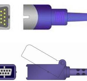 SpO2 Extension Cable Sage Services 9-Pin Connector Monitor Side, 9-Pin Connector Sensor Side, 1.1m