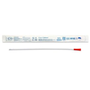 Urethral Catheter Cure Catheter Coude Tip Uncoated PVC 16 Fr. 16 Inch