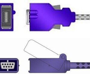 SpO2 Extension Cable Sage Services Serial Connector Monitor Side, 9-Pin Connector Sensor Side, 3.0m