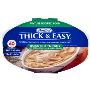 Thickened Food Thick & Easy Purees 7 oz. Tray Turkey with Stuffing / Green Beans Flavor Puree IDDSI Level 2 Mildly Thick
