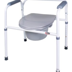 3-in-1 Commode Chair Carex Padded Fixed Arms Steel Frame Back Bar 24-1/4 Inch Seat Width 250 lbs. Weight Capacity