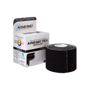 Kinesiology Tape Kinesio Tex Gold Black 2 Inch X 5-1/2 Yard Cotton NonSterile