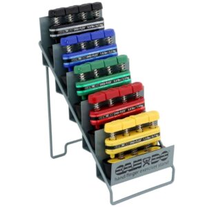 Hand / Finger Exerciser Set with Display Stand CanDo Digi-Flex Yellow / Red / Green / Blue / Black X-Light to X-Heavy Resistance