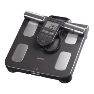 Total Body Composition Analyzer Step On OMRON LCD Display 330 lbs. Black / Silver