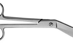 Bandage Scissors V. Mueller Lister 5-1/2 Inch Length Surgical Grade Stainless Steel NonSterile Finger Ring Handle Angled Blunt Tip / Blunt Tip