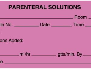 Pre-Printed Label pdc Anesthesia Label Pink Paper Parenteral Solutions Black Syringe Label 2 X 4 Inch