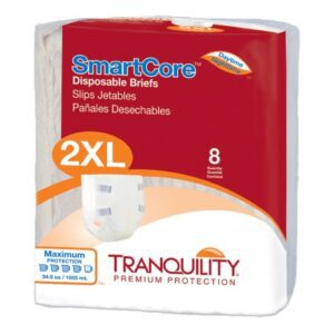Unisex Adult Incontinence Brief Tranquility SmartCore 2X-Large Disposable Heavy Absorbency