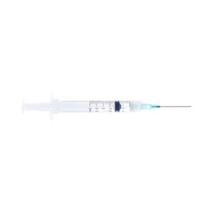 Safety Hypodermic Syringe with Needle Sol-Care 3 mL 1 Inch 20 Gauge Retractable Safety Needle Regular Wall