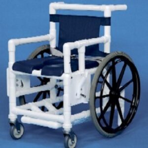 Commode / Shower Chair ipu Swing-Away Arm – Left PVC Frame Mesh Backrest 29 Inch Seat Width 350 lbs. Weight Capacity