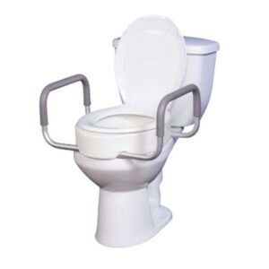 Raised Toilet Seat with Arms drive Premium 3-1/2 Inch Height Standard Round 300 lbs. Weight Capacity