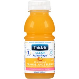 Thickened Beverage Thick-It Clear Advantage 8 oz. Bottle Orange Flavor Liquid IDDSI Level 2 Mildly Thick
