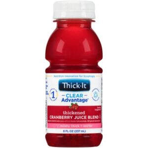Thickened Beverage Thick-It Clear Advantage 8 oz. Bottle Cranberry Flavor Liquid IDDSI Level 2 Mildly Thick